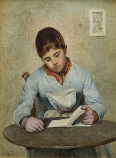Girl Sitting Reading by Frederick James McNamara Evans